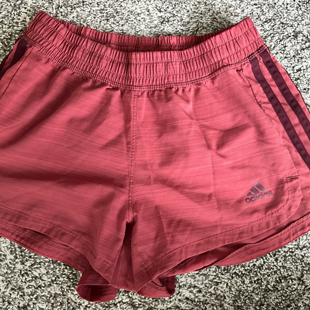 Adidas Pink Athletic Shorts Lightweight Elastic Waist